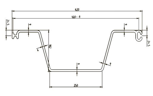 Шпунт 600/182/9мм